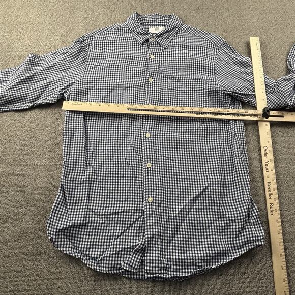 Uniqlo Shirt Adult Medium Check Button Up Linen Long Sleeve Casual Men's - Picture 9 of 13